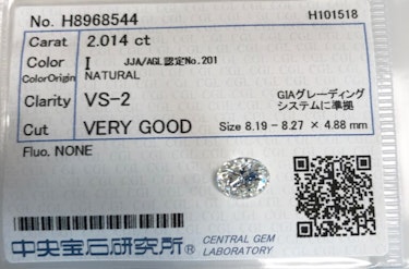 ダイヤモンドルース  2.014ct I VS-2 Very Good