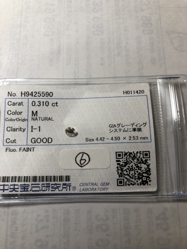 ダイヤモンドルース 0.31ct M I-1 Good