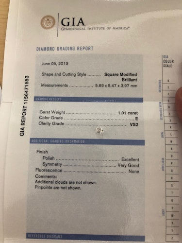ダイヤモンドルース  1.01ct E VS-2 Excellent