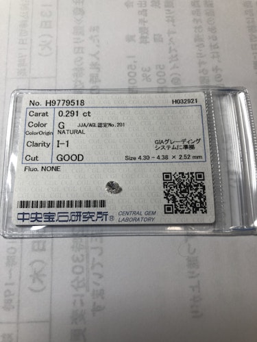 ダイヤモンドルース  0.291ct G I-1 Good