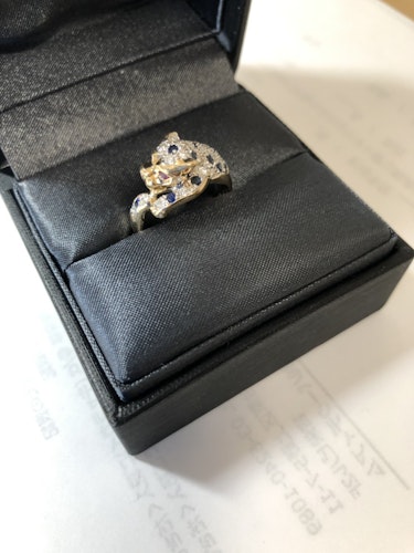 ダイヤモンドリング(指輪) K14 キャットリング 1ct