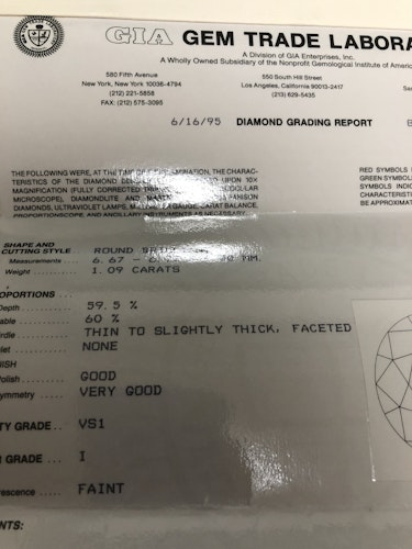 ダイヤモンドルース  1.09ct I VS-1 Good