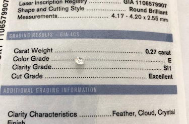 ダイヤモンドルース  0.27ct E SI-1 Excellent