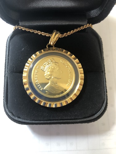 ダイヤモンドリング(指輪) 24k エリザベス2世純金コイン