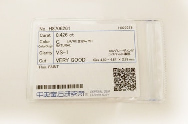 ダイヤモンドルース  0.426ct G VS-1 Very Good