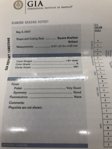 ダイヤモンドルース 1.01ct E VS-1
