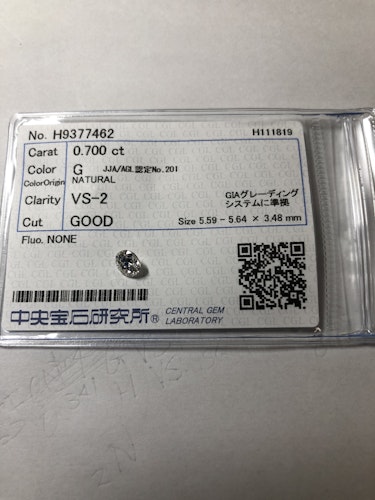 ダイヤモンドルース  0.7ct G VS-2 Good
