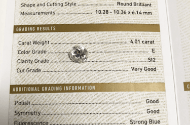 ダイヤモンドルース  4.01ct E SI-2 Very Good