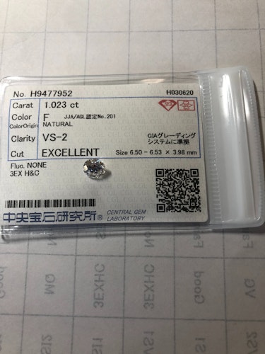 ダイヤモンドルース  1.023ct F VS-2 3EX