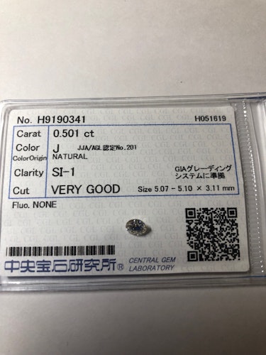 ダイヤモンドルース  0.501ct J SI-1 Very Good