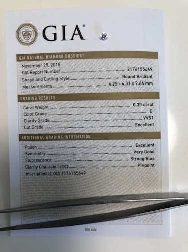 ダイヤモンドルース 0.3ct D VVS-1 Excellent