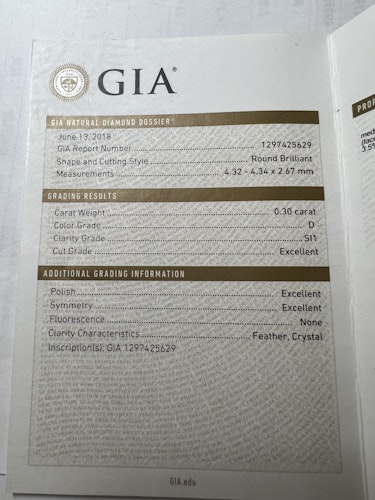 ダイヤモンドルース 0.3ct D SI-1 3EX