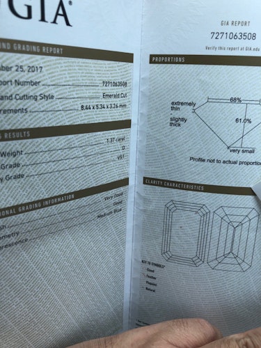 ダイヤモンドルース  1.37ct D VS-1 Very Good