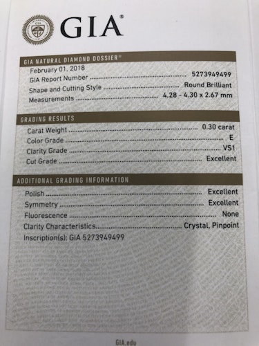 ダイヤモンドルース  0.3ct E VS-1 3EX