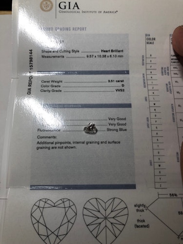 ダイヤモンドルース  3.51ct D VVS-2 Very Good