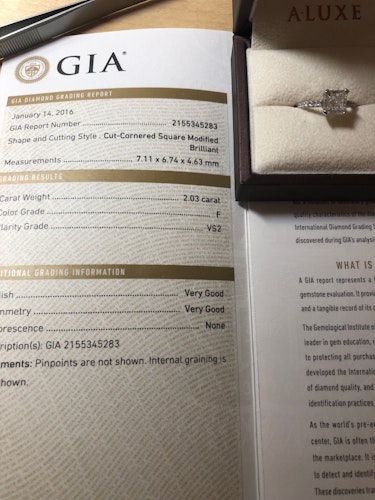 ダイヤモンドルース  2.03ct F VS-2 Very Good