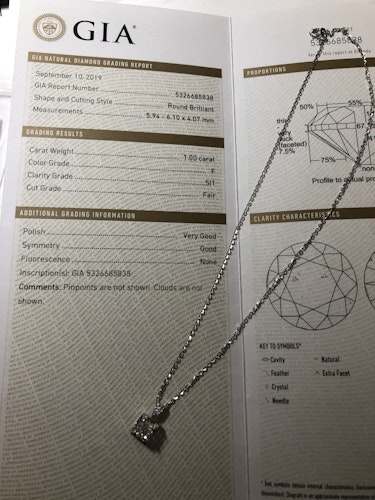 ダイヤモンドルース  1ct F SI-1 Fair