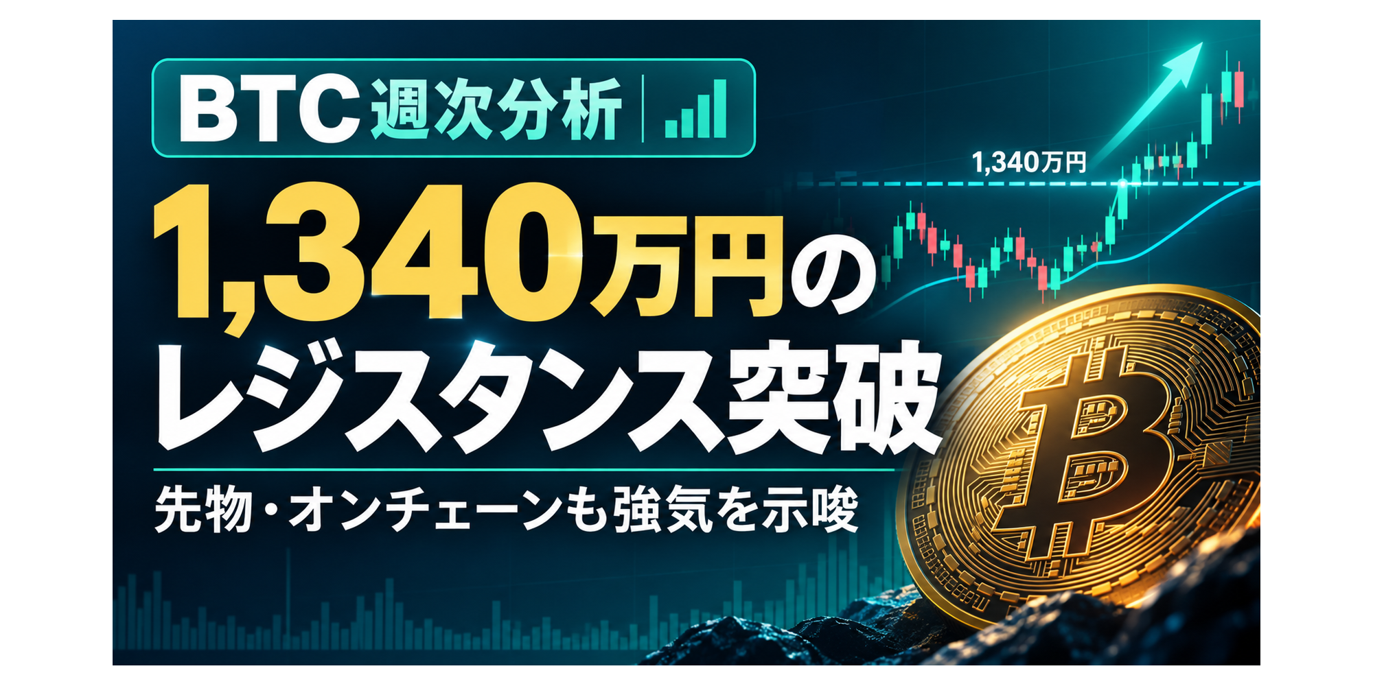 BTC週次分析：ビットコインは3週連続上昇へ、1,340万円突破で強気相場が継続