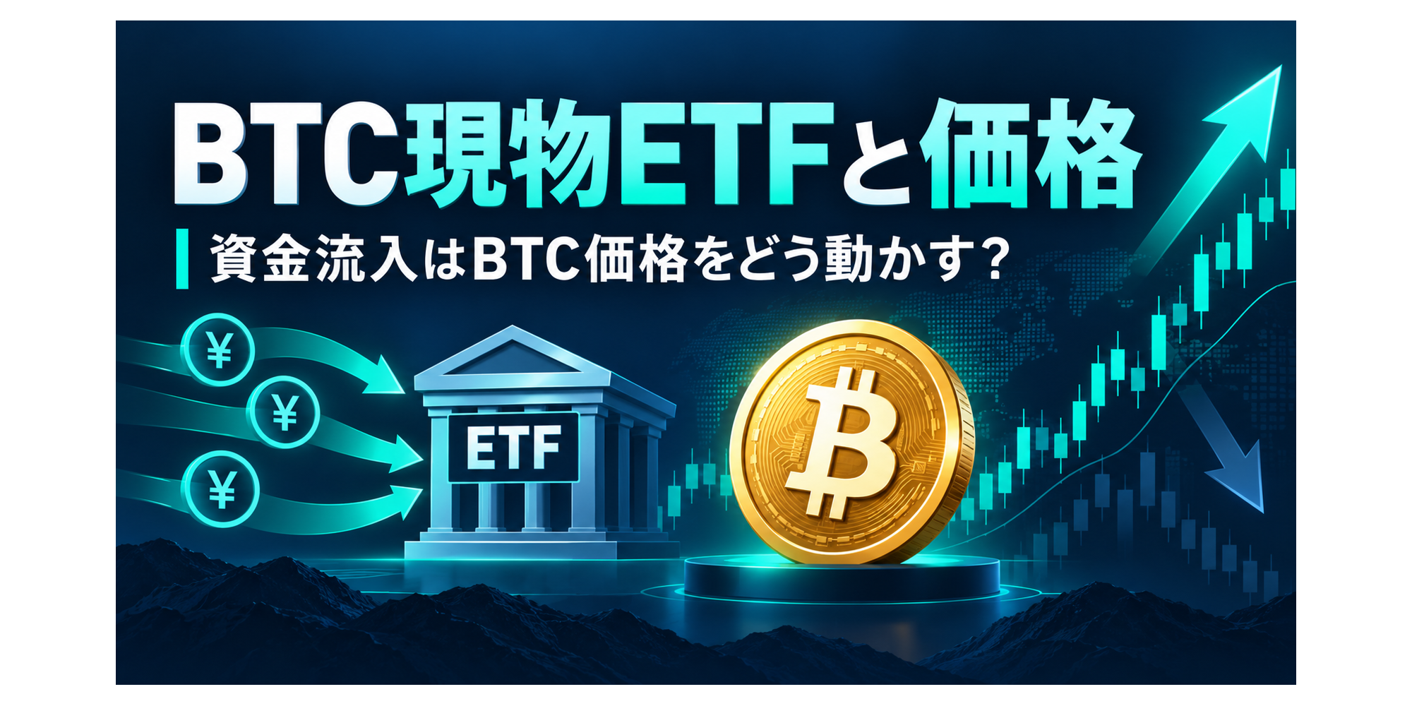 BTC現物ETFでビットコイン価格は上がる？資金流入と価格の関係を分析