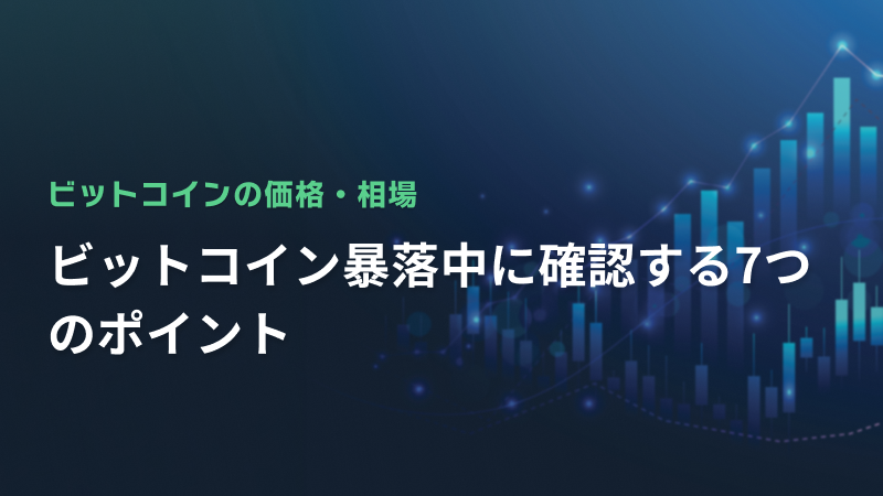 ビットコイン暴落中に確認する7つのポイント