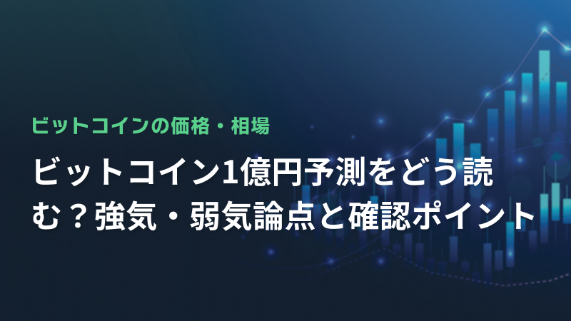 ビットコイン1億円予測をどう読む？強気・弱気論点と確認ポイント