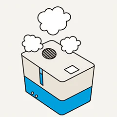 部屋の加湿のイメージ