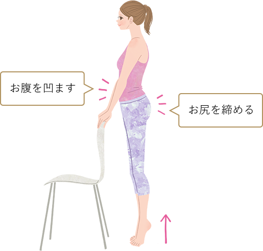 お腹を凹ます お尻を締める