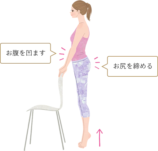 お腹を凹ます お尻を締める