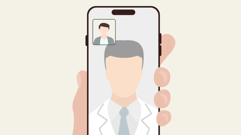 薬剤師とオンライン面談をするイメージ