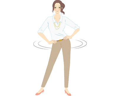 長時間同じ姿勢が続いたときはストレッチを