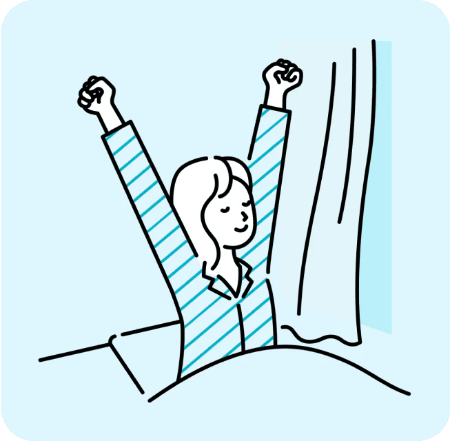 起床した女性のイメージ