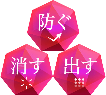 メラニンを防ぐ、消す、出すイメージ
