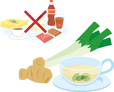 食べ物や飲み物に気をつける