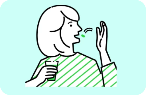 「ラフマ」のサプリメントを飲む女性