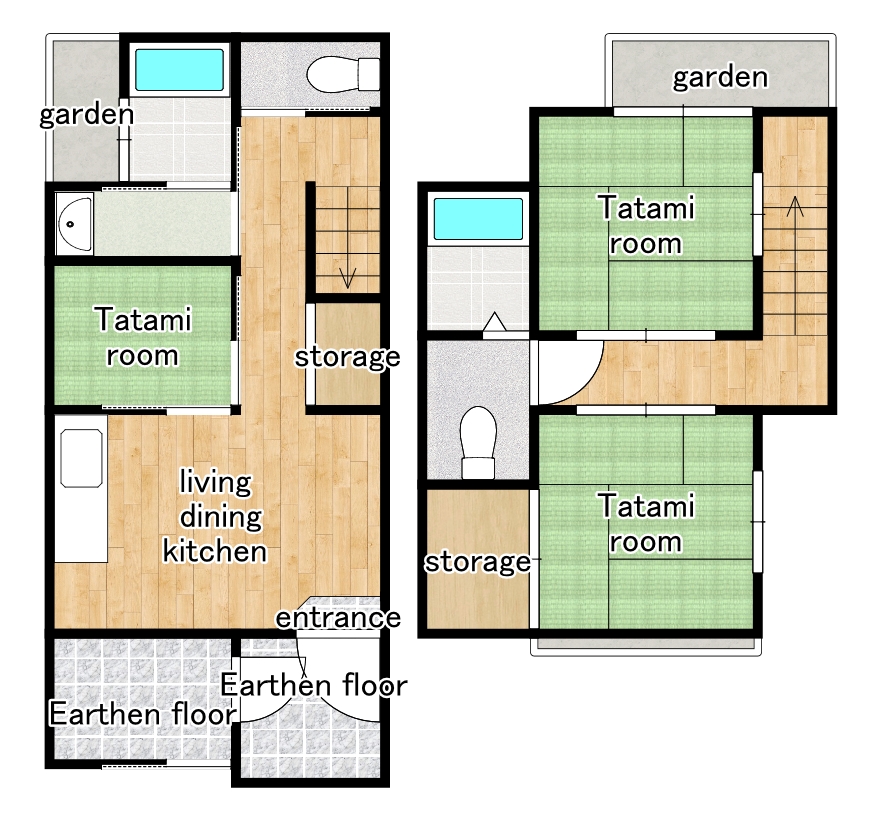 Kyoto Machiya with Licensed Guesthouse Operation (365 days licensed guesthouse) floor plan