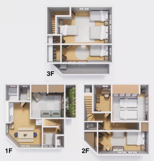 A Renovated Special-Zone Guesthouse (Minpaku) Retaining Traditional Japanese Charm floor plan