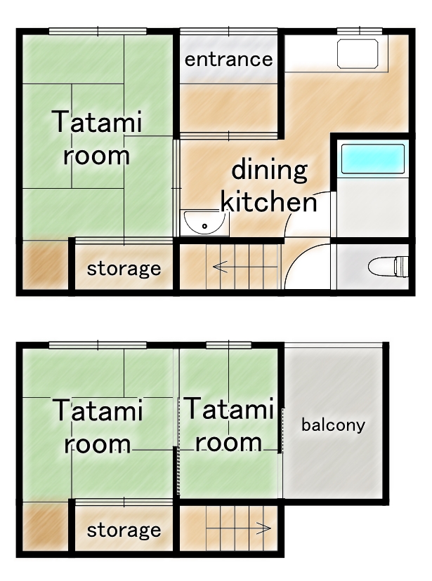 Quiet Higashiyama Machiya Investment Property: Fully Remodeled Gem with Bright, South-Facing Rooms floor plan