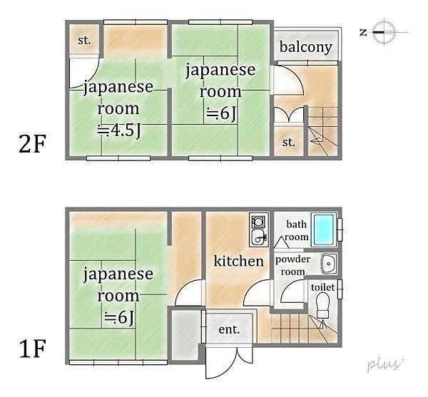 西陣の情緒が残る、改装済の風情豊かな木造古民家 floor plan