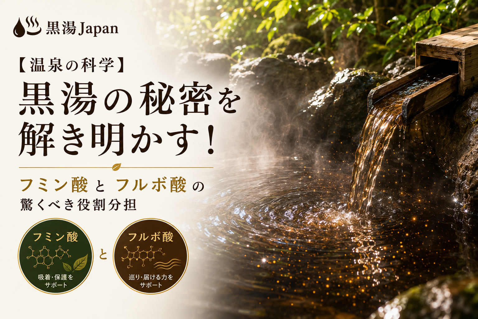 【温泉の科学】黒湯の秘密を解き明かす！「フミン酸」と「フルボ酸」の驚くべき役割分担
