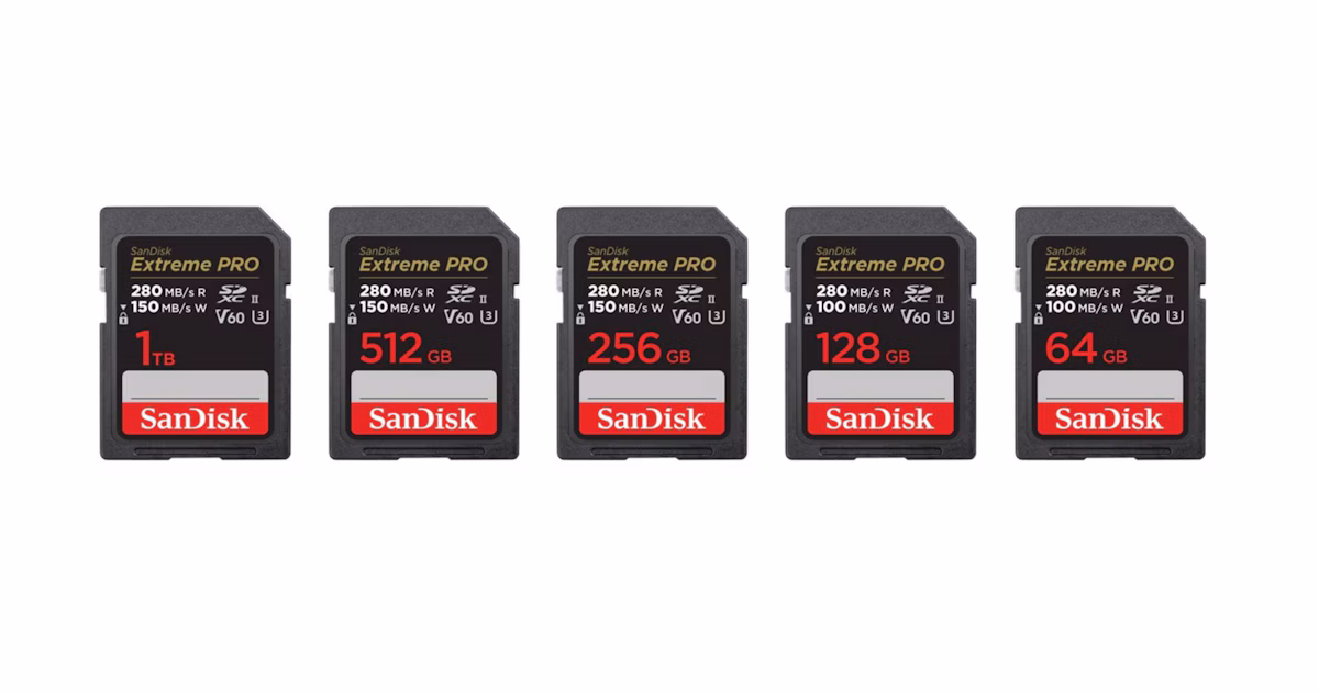 ไลน์อัพใหม่ Extreme PRO SD UHS-II ความจุสูงสุด 1TB | SanDisk