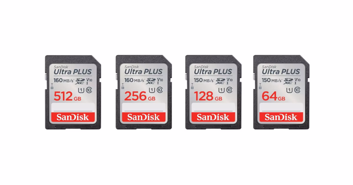 UHS-I-kompatible SD-Karte „Ultra PLUS“ von SanDisk mit erhöhter maximaler Lesegeschwindigkeit von 160 MB/s