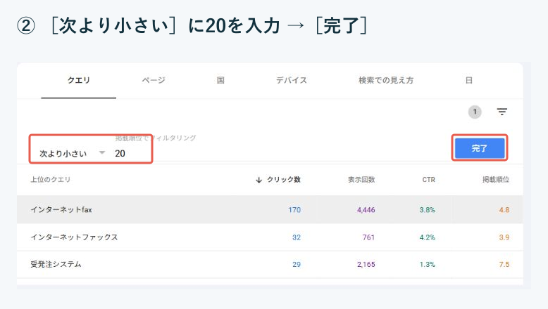 Search Consoleで候補記事を選ぶ3ステップの図解・操作画面