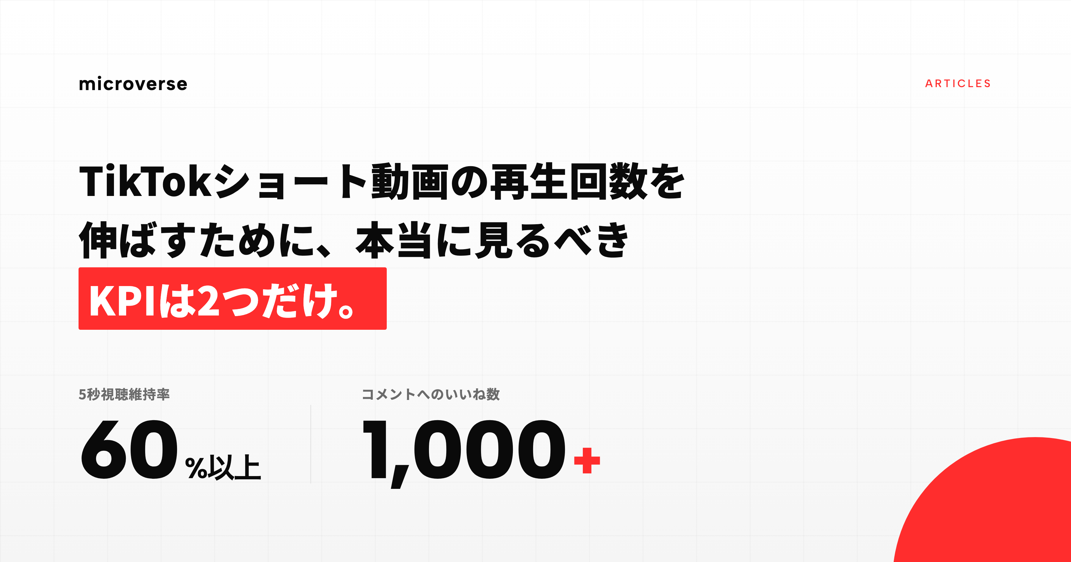 TikTokショート動画の再生回数を伸ばすために、見るべきKPIは冒頭5秒の視聴維持率とコメントへのいいね数だけ