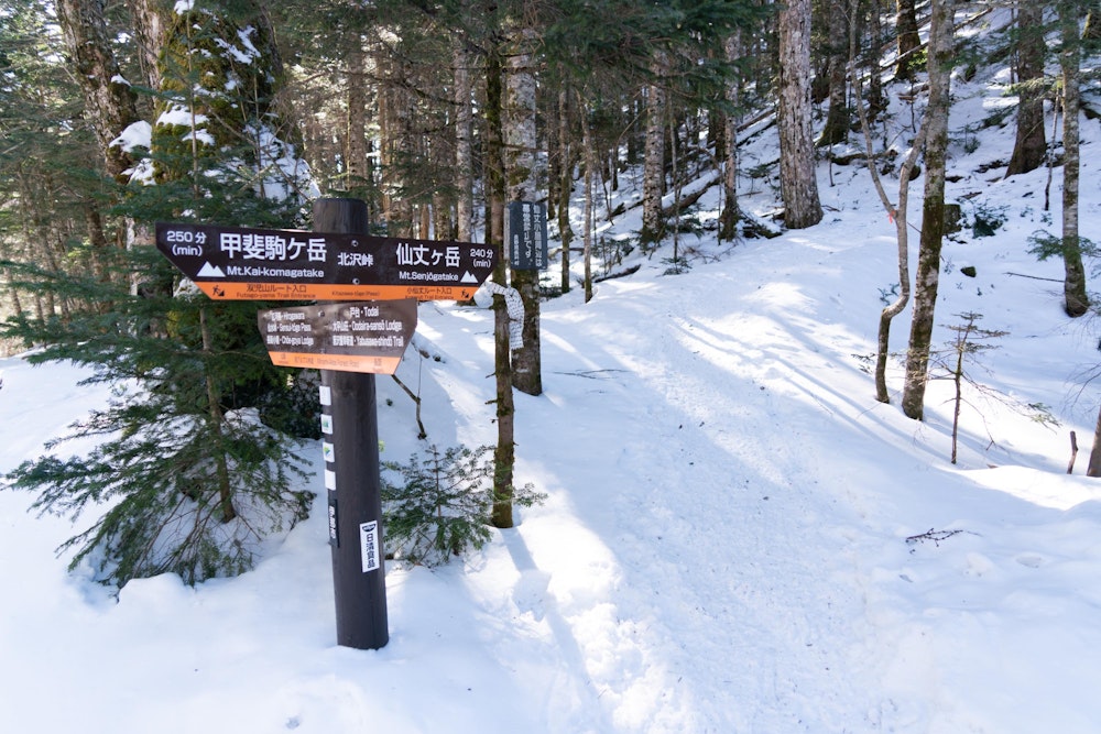 <p>朝は真っ暗だった北沢峠に戻ってきた。<br>極寒に変わりはないため、さっさとテントを撤収して下山。</p>