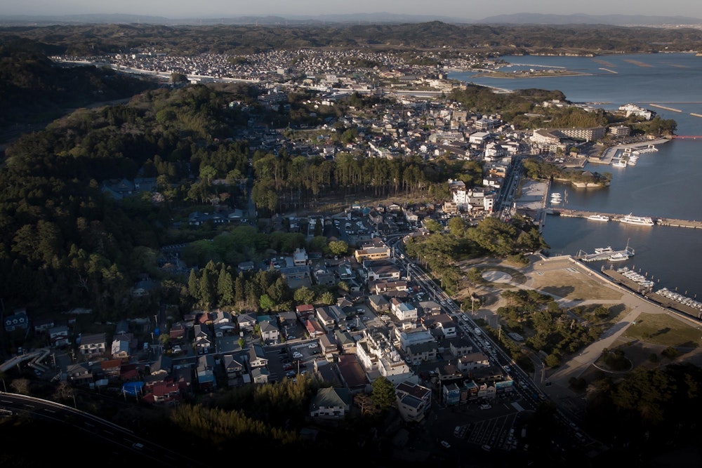<p>宮城県の沿岸、松島の街並み。</p>