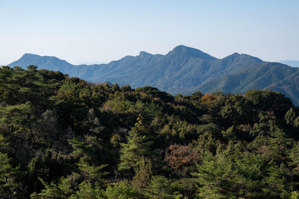 <p>さらに南部に連なる山々が見えた。<br>あちらも当然、観海アルプスの縦走路上だ。</p>