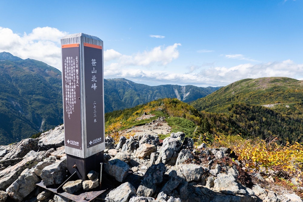 <p>休憩がてら、より展望のいい笹山北峰へ散歩。<br>笹山北峰は360度ひらけた大展望の山。<br>笹山ダイレクト尾根は視界が開けるポイントがないだけに、この景色に出会えた喜びはひとしお。<br><span style="color:#000000"> </span></p>