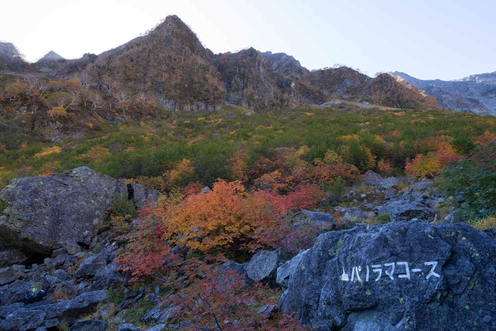<p>パノラマコースを辿って、屏風ノ頭を通りつつ上高地を目指す。</p>