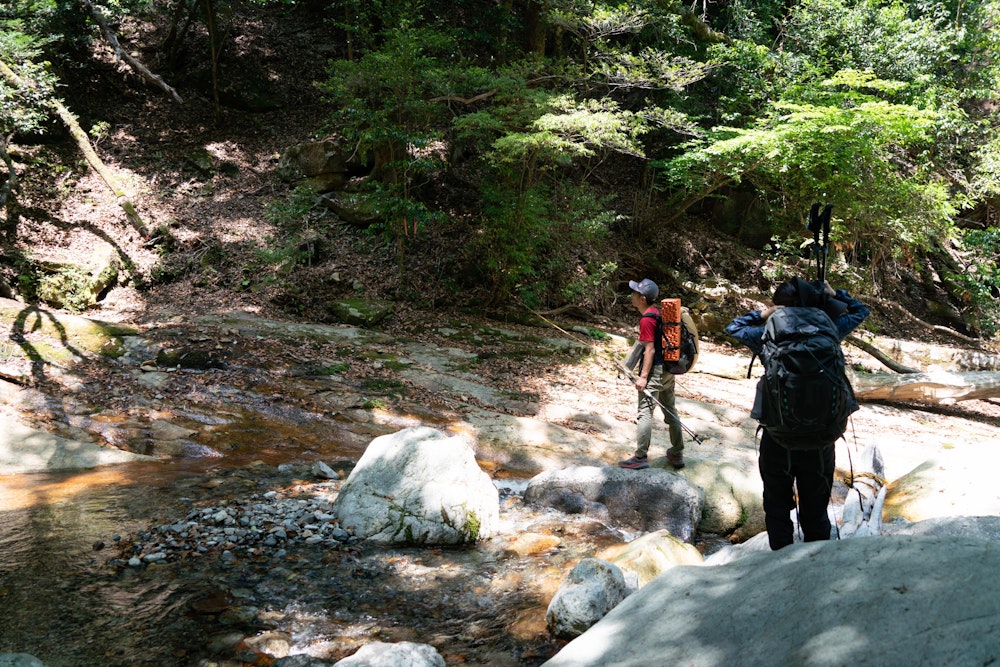 <p>冬には思わなかったが、初夏の季節は沢沿いの登山道が気持ち良い。</p>