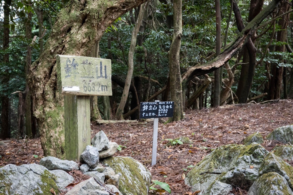 <p><span style="color:#000000">鉾立山を通過。</span><br>鳴淵ダムからは立派な山容として見えたが、歩いてみると通過点のようなこじんまりとした山だった。</p>